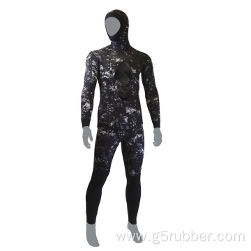 Lycra Two-Piece Camouflage Diving hunting hooded wetsuits